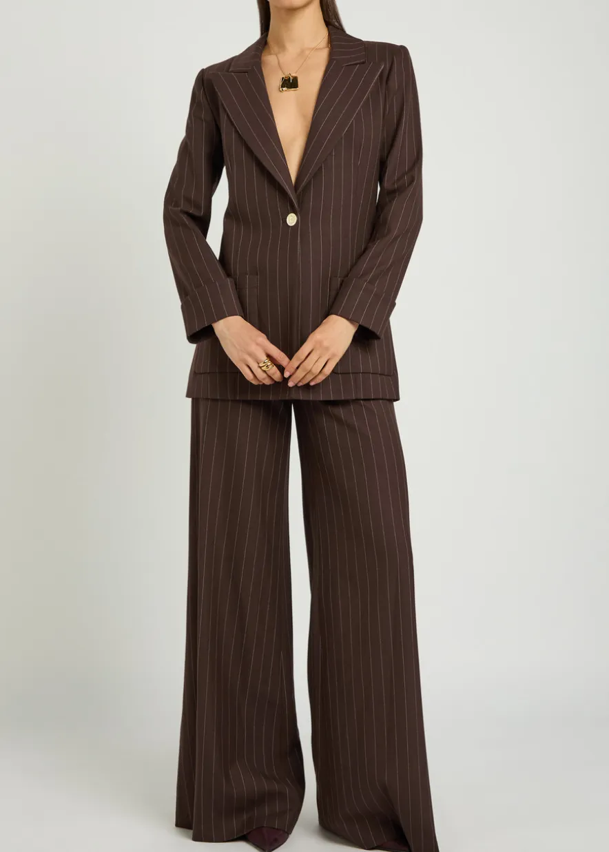 Burns pinstriped twill blazer