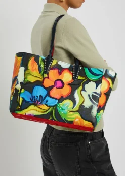 Cabata floral-print leather tote bag