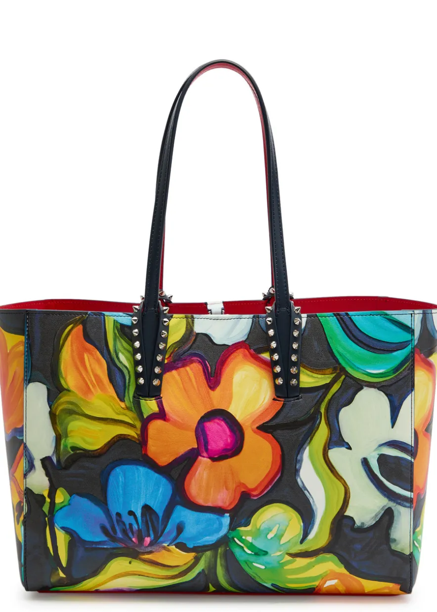 Cabata floral-print leather tote bag