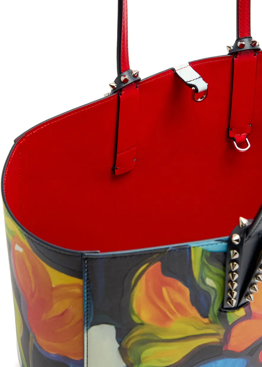 Cabata floral-print leather tote bag