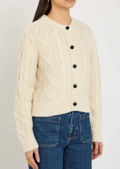 Cable-knit cashmere cardigan