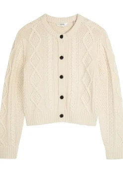 Cable-knit cashmere cardigan