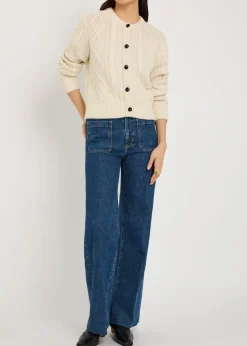 Cable-knit cashmere cardigan