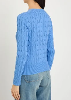 Cable-knit cotton cardigan