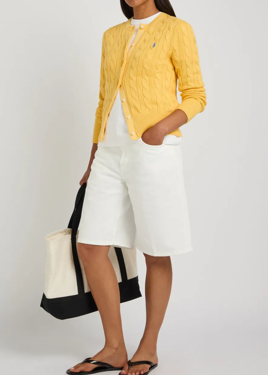 Cable-knit cotton cardigan