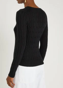 Cable-knit cotton jumper