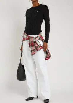 Cable-knit cotton jumper