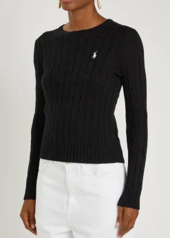 Cable-knit cotton jumper