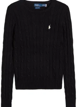 Cable-knit cotton jumper