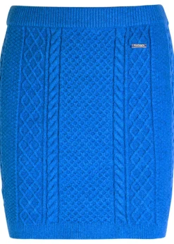 Cable-knit mini skirt