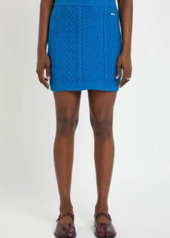 Cable-knit mini skirt