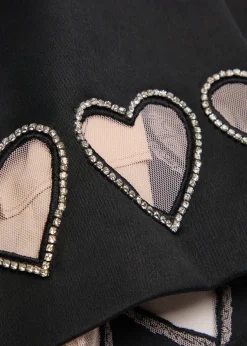 Cade heart embellished satin mini dress