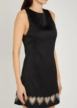 Cade heart embellished satin mini dress