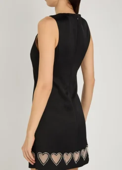 Cade heart embellished satin mini dress