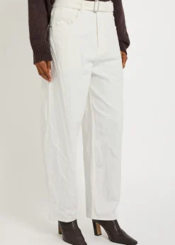 Cahun belted tapered-leg jeans
