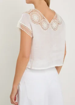Caila embroidered ramie top