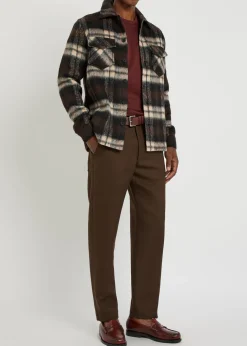 Caldera plaid brushed wool-blend overshirt