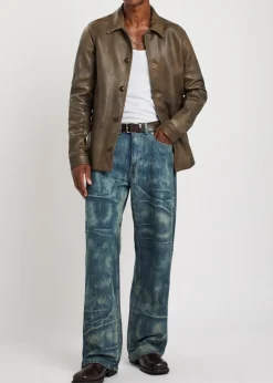 Cale faded relaxed straight-leg denim jeans