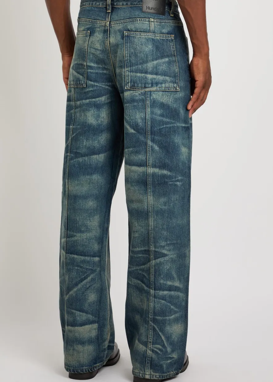 Cale faded relaxed straight-leg denim jeans