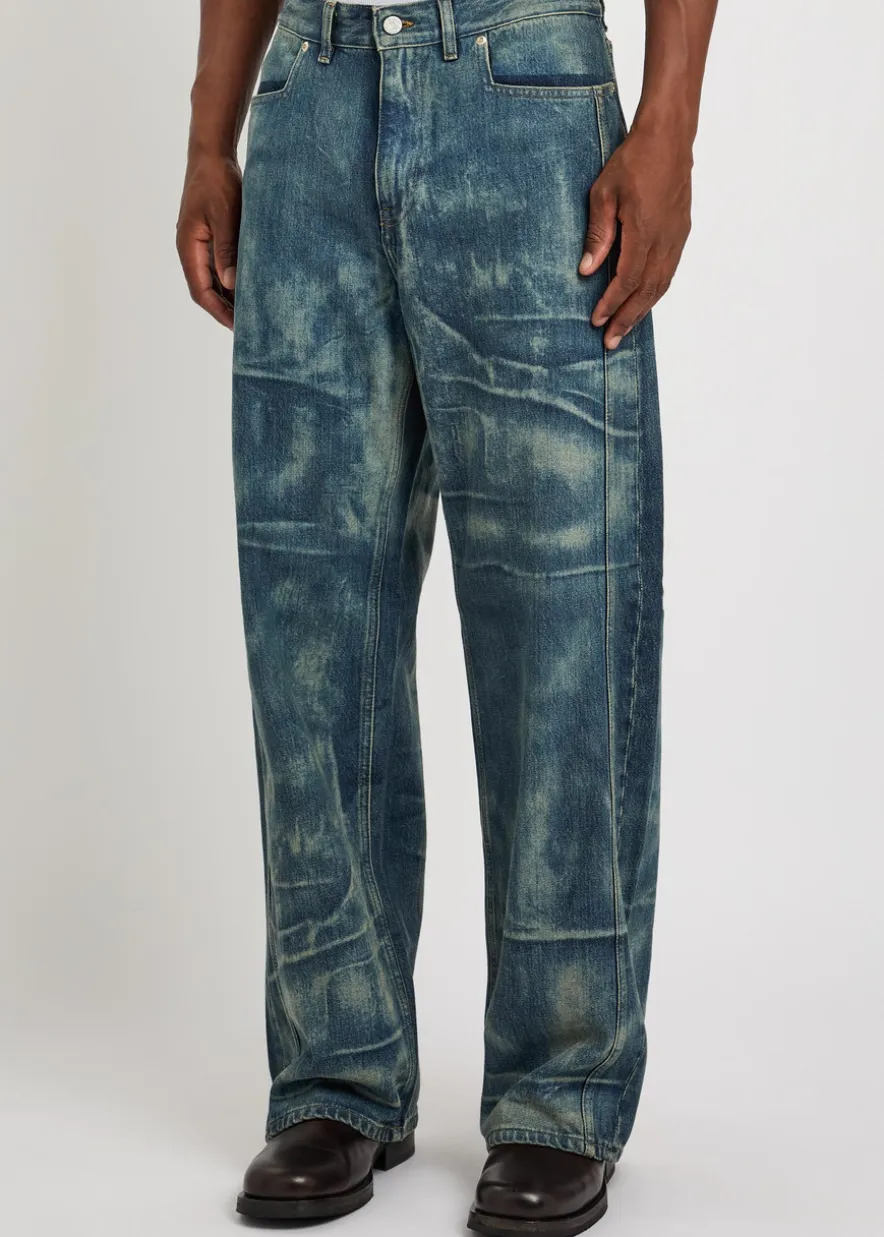Cale faded relaxed straight-leg denim jeans