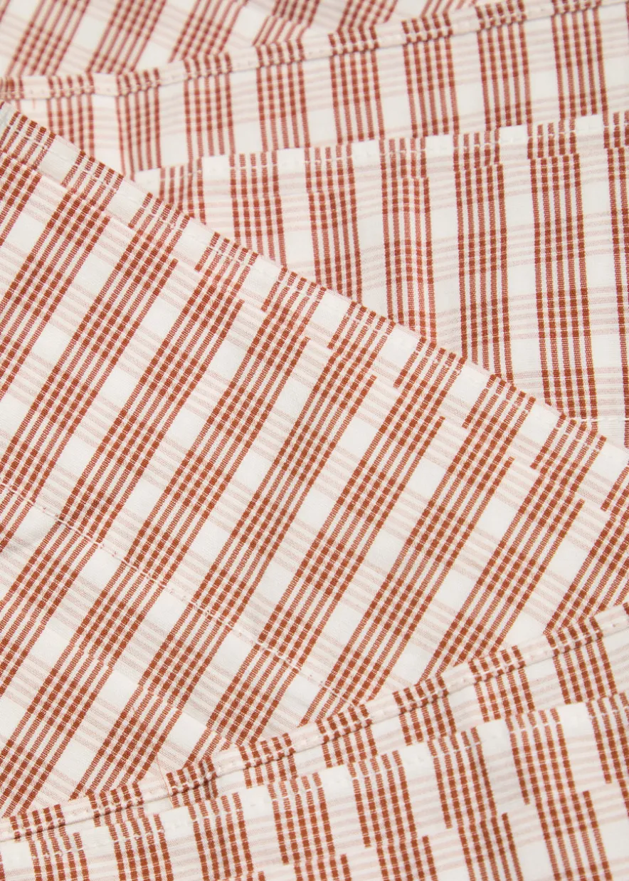 Cales checked cotton midi skirt