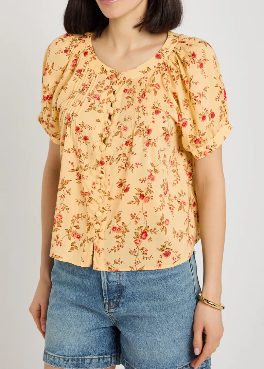 Calia floral-print voile blouse