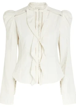 Calina picot lace cotton blouse