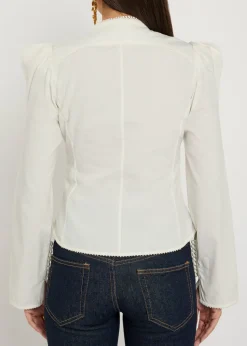 Calina picot lace cotton blouse