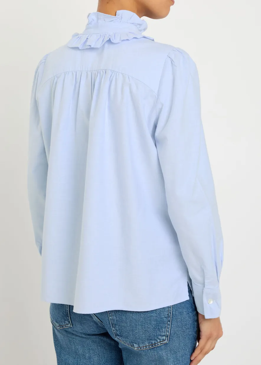 Calista ruffle cotton blouse