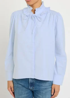 Calista ruffle cotton blouse