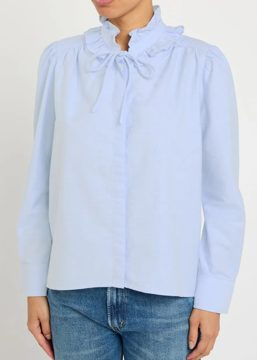 Calista ruffle cotton blouse