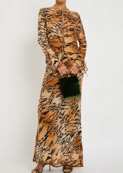 Cali tiger-print chiffon top