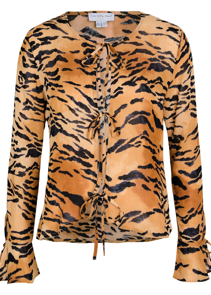Cali tiger-print chiffon top
