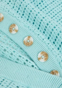 Callie open-knit cotton polo top