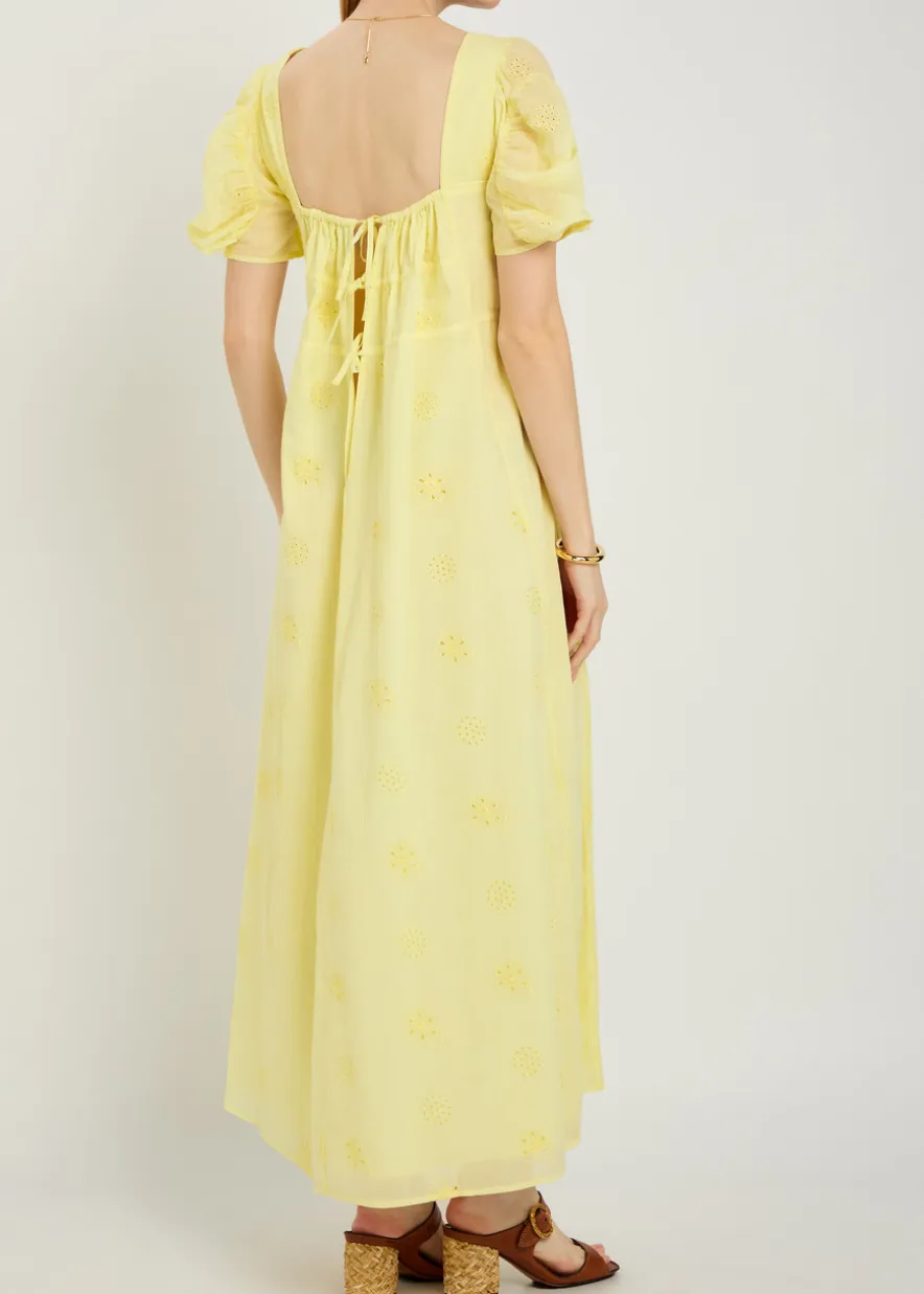 Calliope embroidered cut-out cotton midi dress