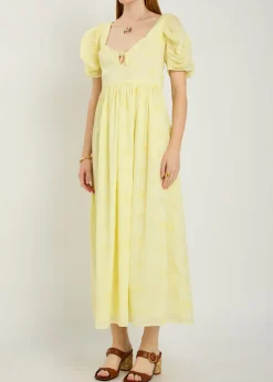 Calliope embroidered cut-out cotton midi dress
