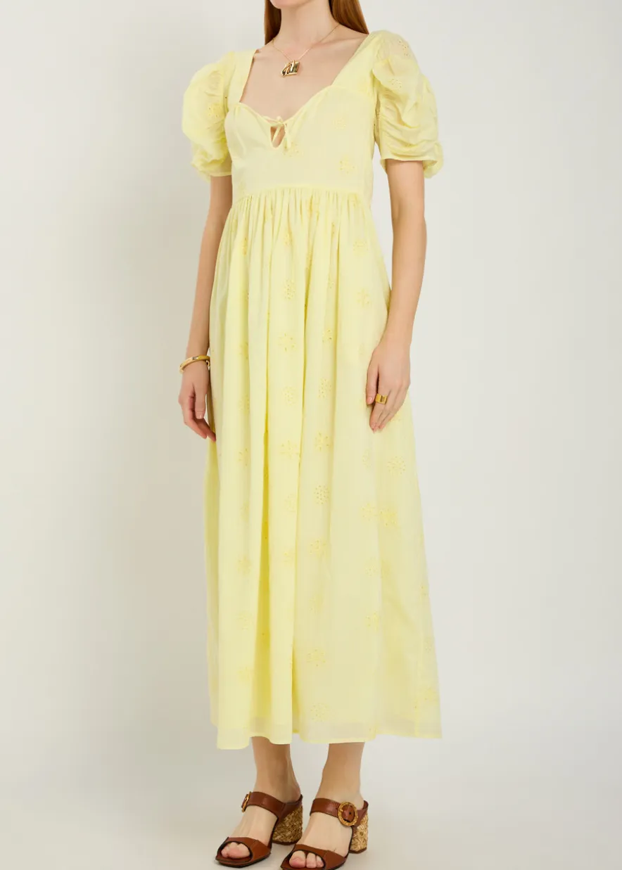 Calliope embroidered cut-out cotton midi dress