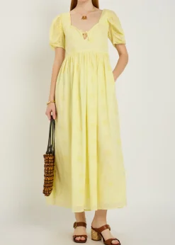 Calliope embroidered cut-out cotton midi dress