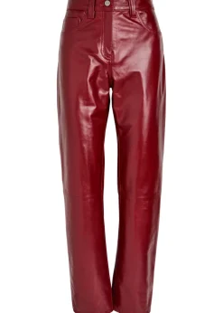 Callum straight-leg leather trousers