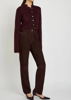 Callum straight-leg suede trousers
