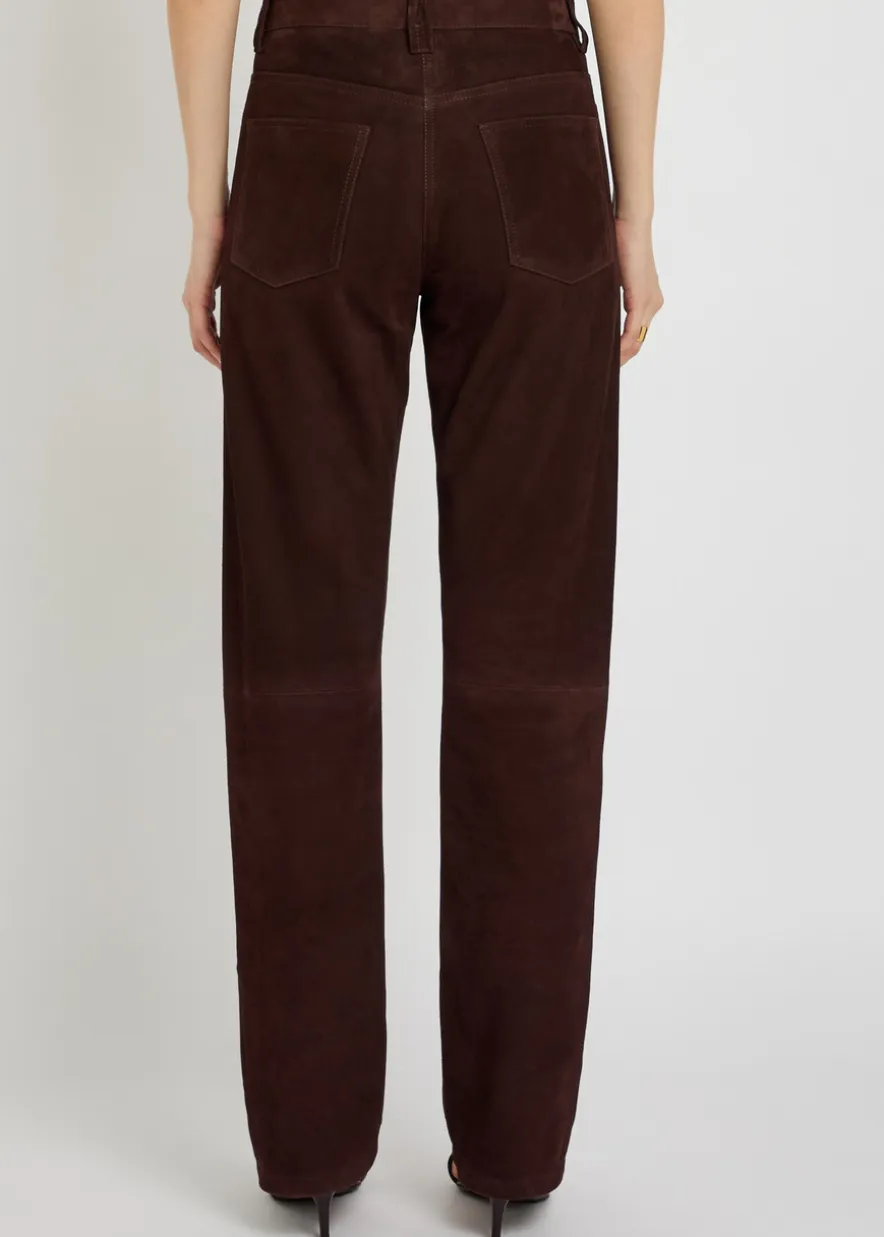 Callum straight-leg suede trousers