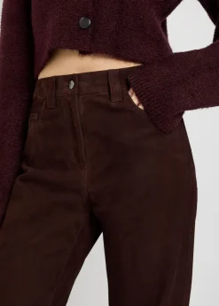 Callum straight-leg suede trousers
