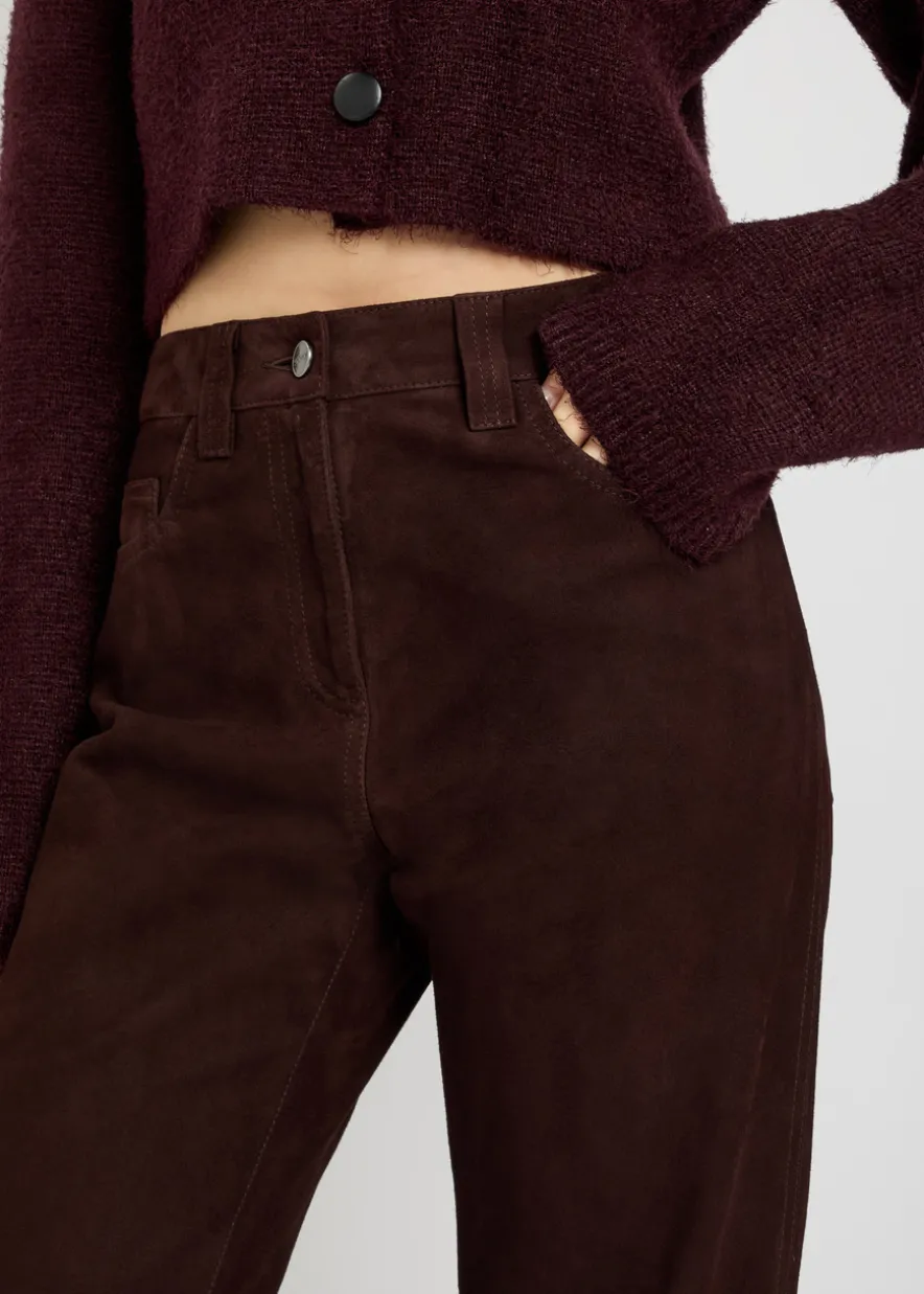 Callum straight-leg suede trousers
