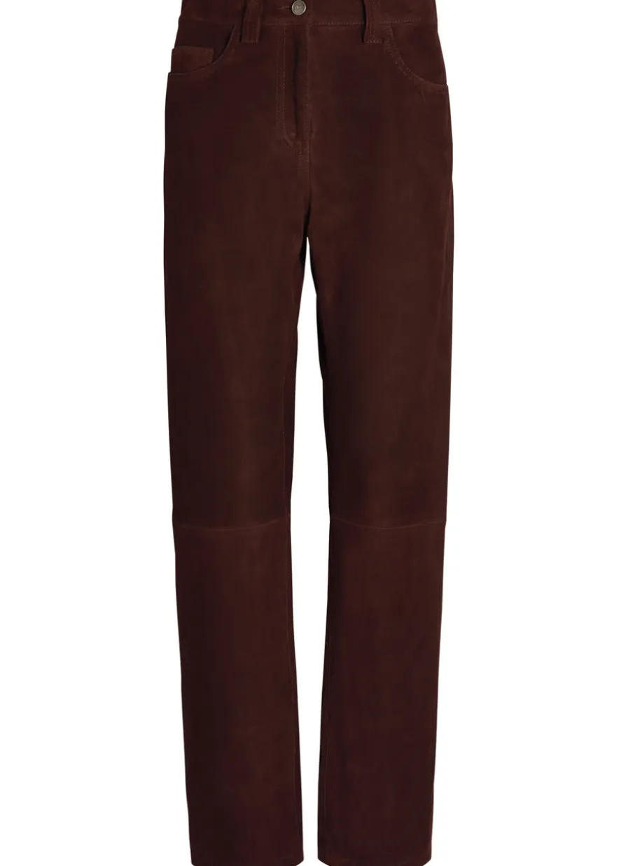 Callum straight-leg suede trousers
