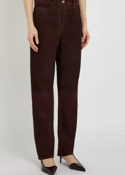 Callum straight-leg suede trousers