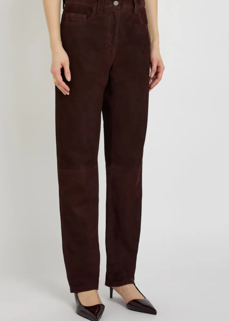 Callum straight-leg suede trousers