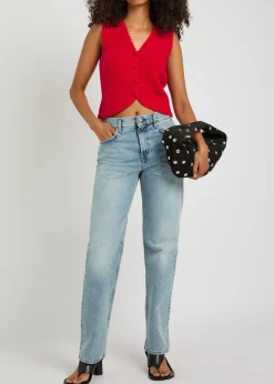 Calypso knit cotton crop top
