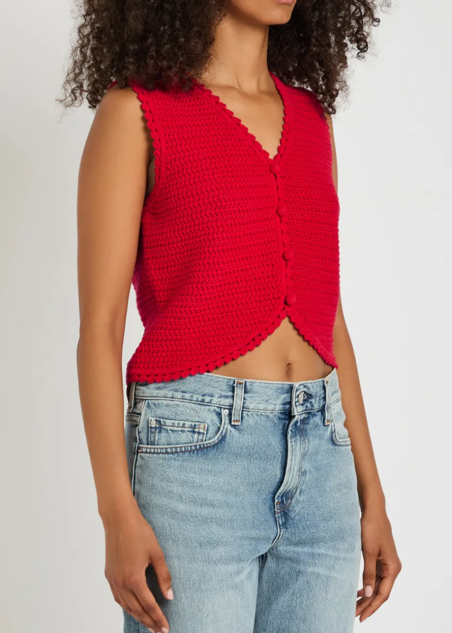 Calypso knit cotton crop top
