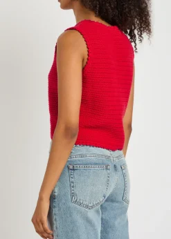 Calypso knit cotton crop top