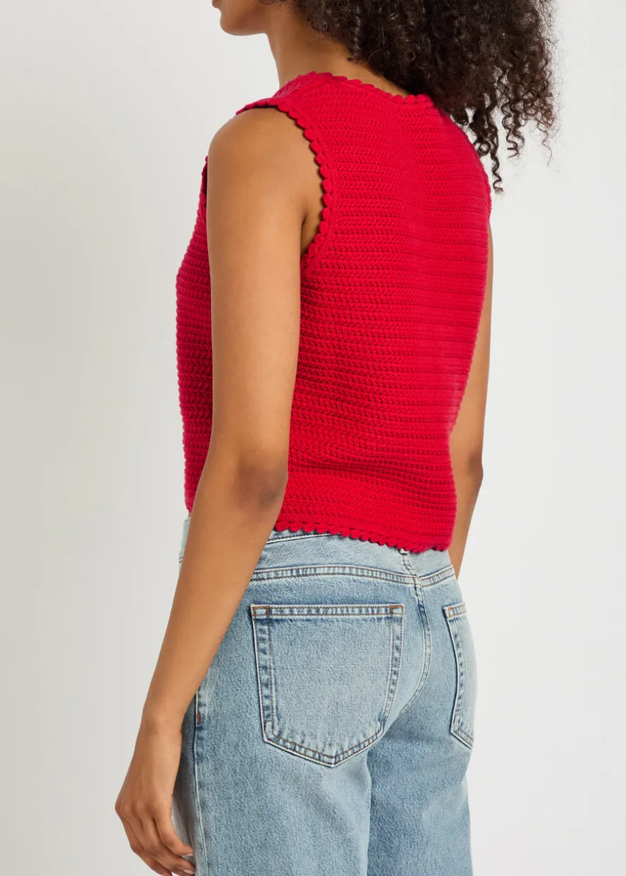 Calypso knit cotton crop top